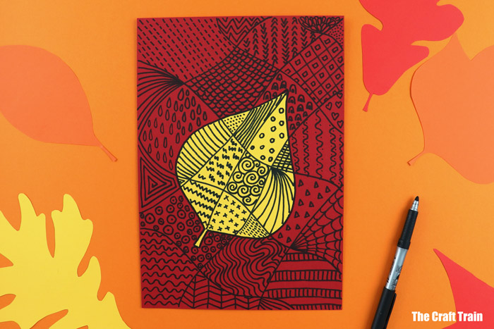 Easy doodle Fall art project