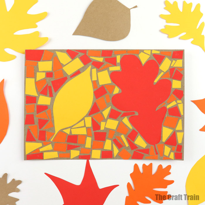 Paper mosaic Autumn art project