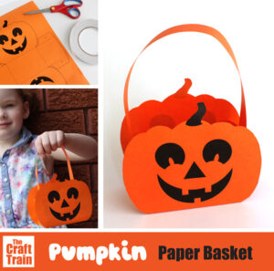 Halloween Paper Pumpkin Basket Printable - The Craft Train
