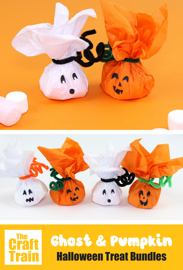 Halloween pumpkin and ghost treats