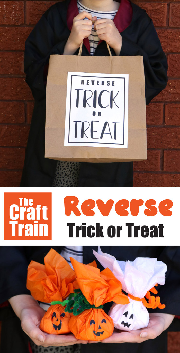 Reverse trick or treating for Halloween – hand treats out as well as receive them!