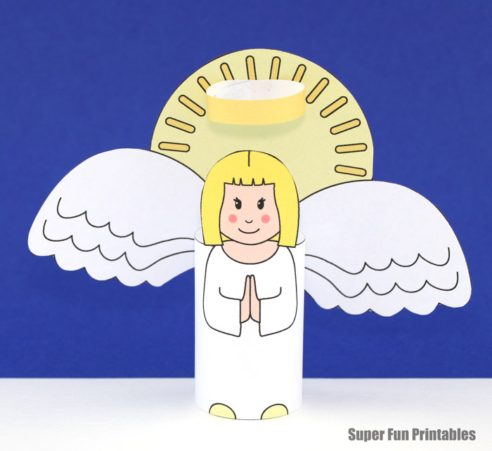 Printable paper nativity angel craft