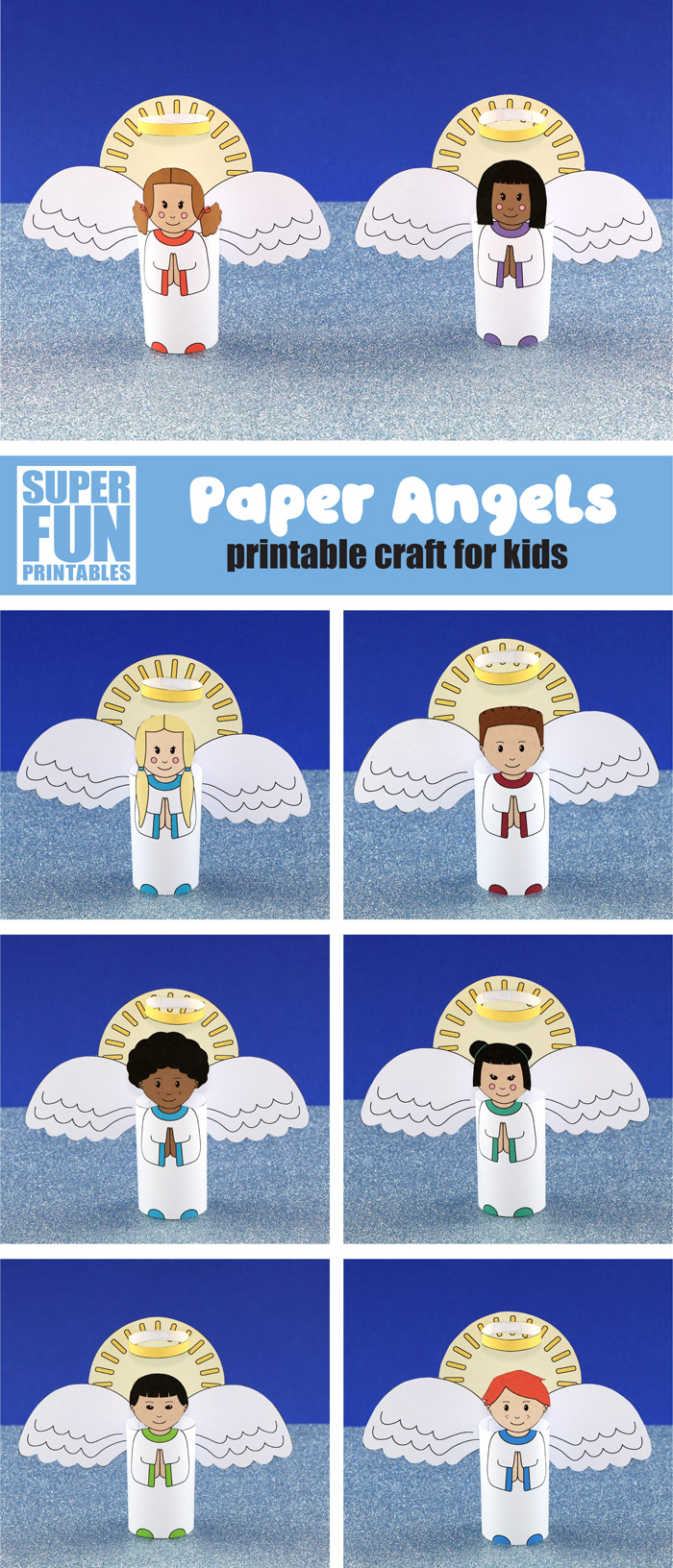 Printable angel craft for kids - a fun and easy Christmas craft for kids of all ages