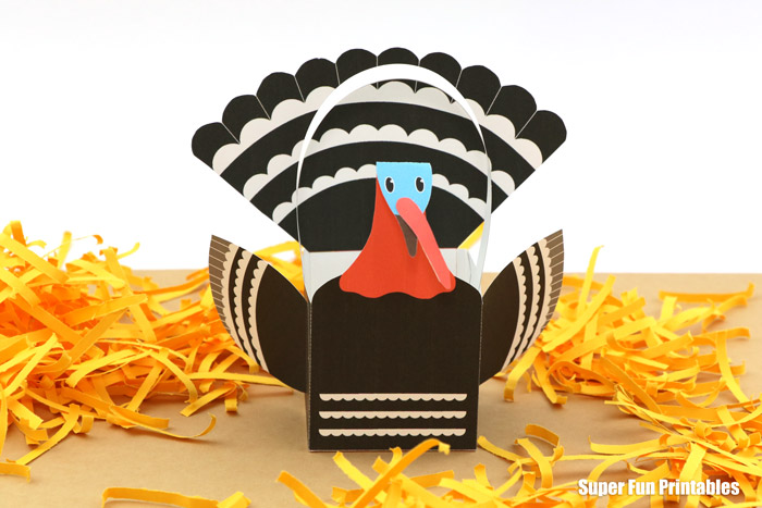 finished turkey basket craft – so cute!