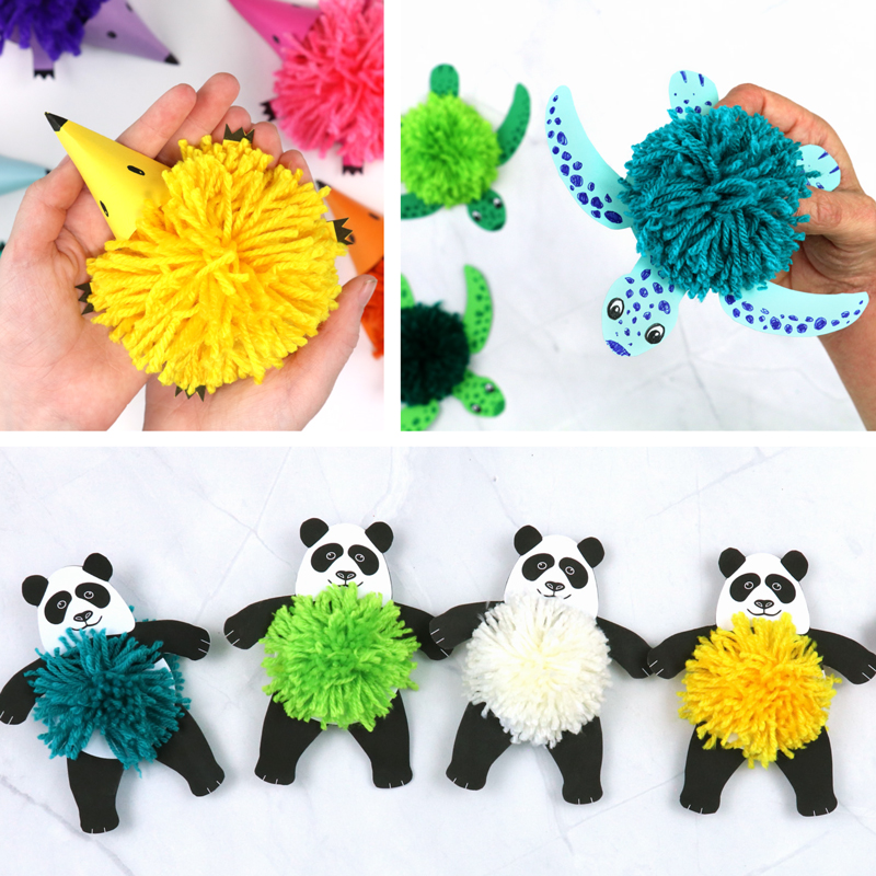 p[om pom animal craft ideas – yarn crafts for kids