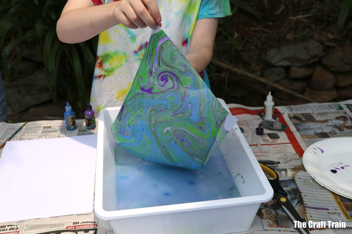 Marble painting process art activity