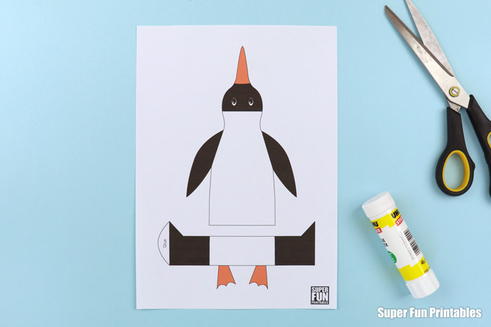 printable template to make a paper penguin