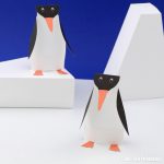 Paper penguin craft for kids with printable template and step by step instructions