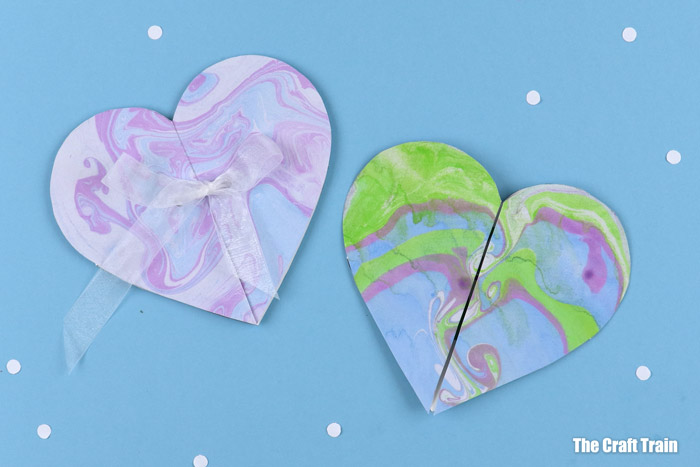 marbled heart cards landscape