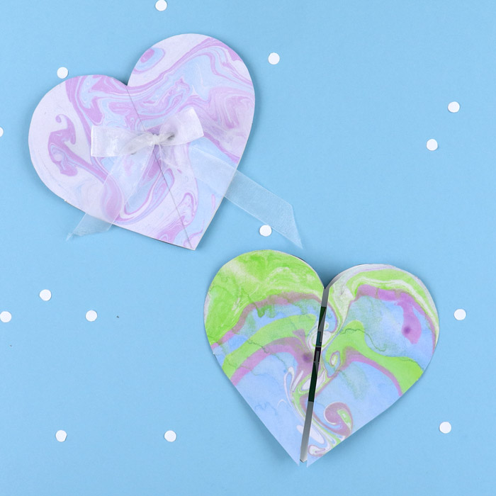 Marbled heart Valentine card