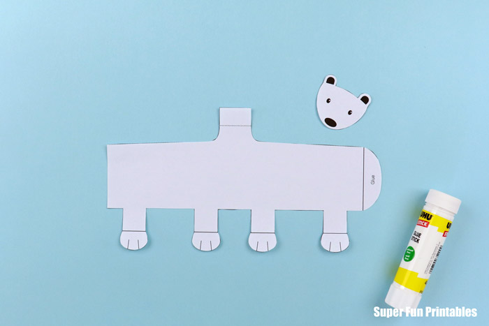 How to make a paper polar bear using our printable template