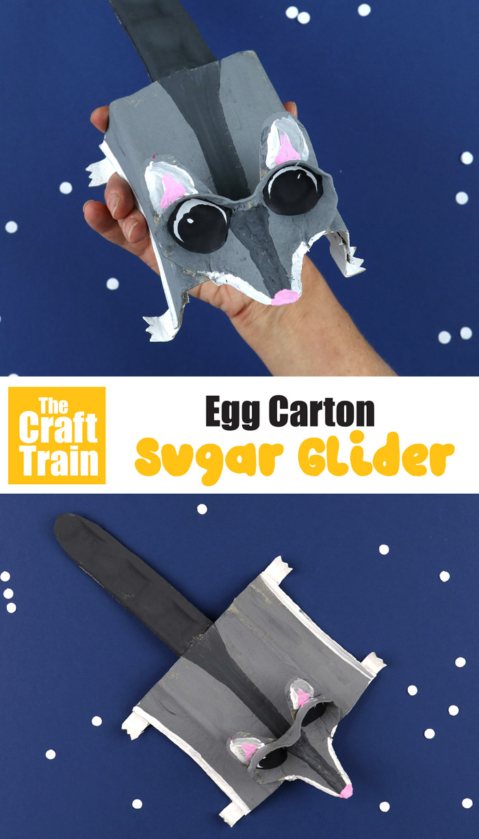 egg carton sugar glider craft for kids