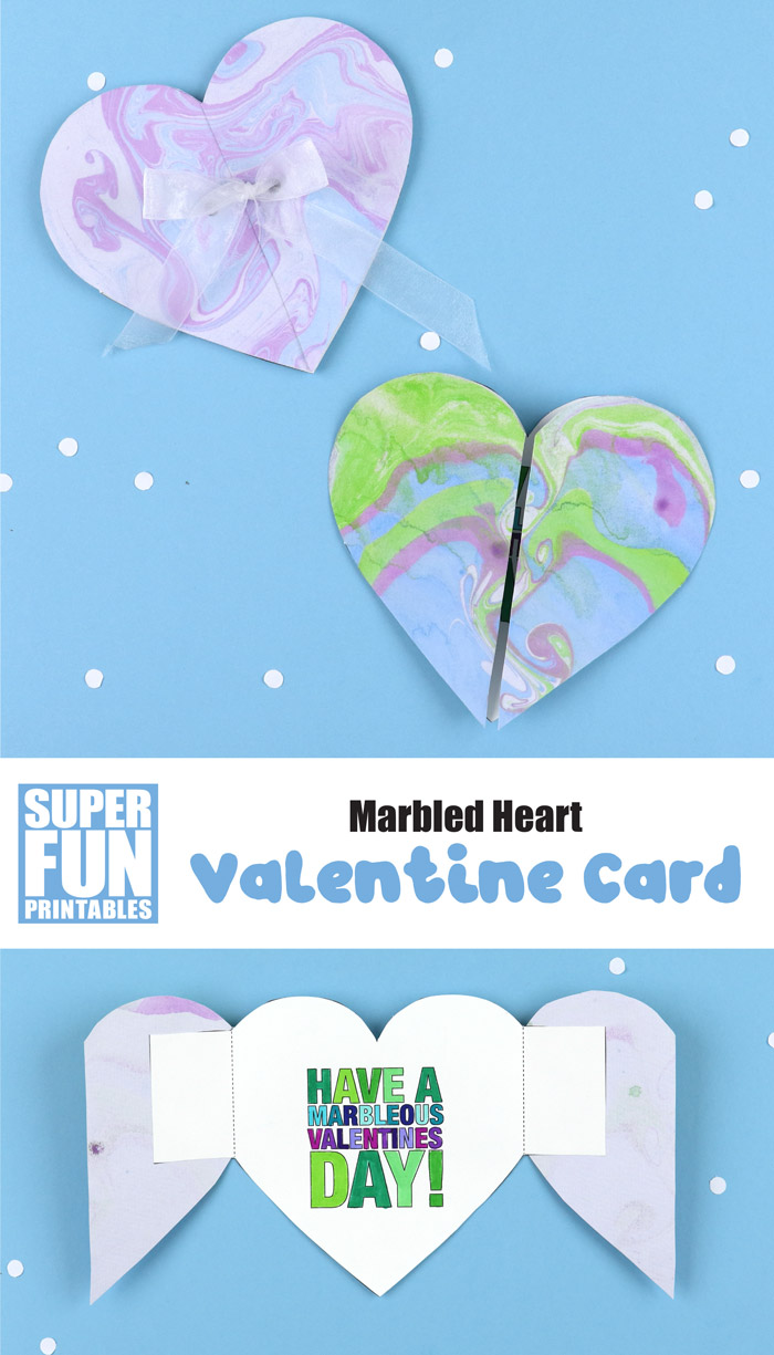 heart valentines day card for kids with printable template