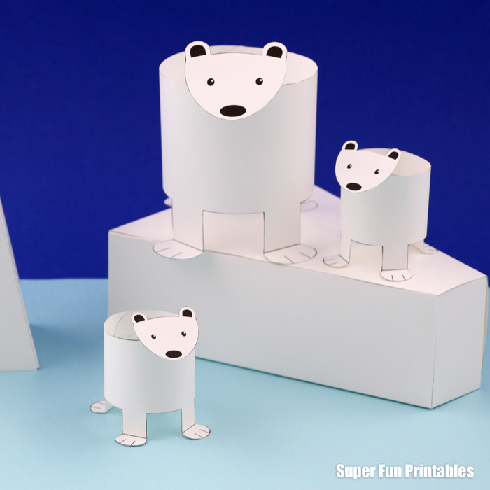 Printable polar bear paper craft