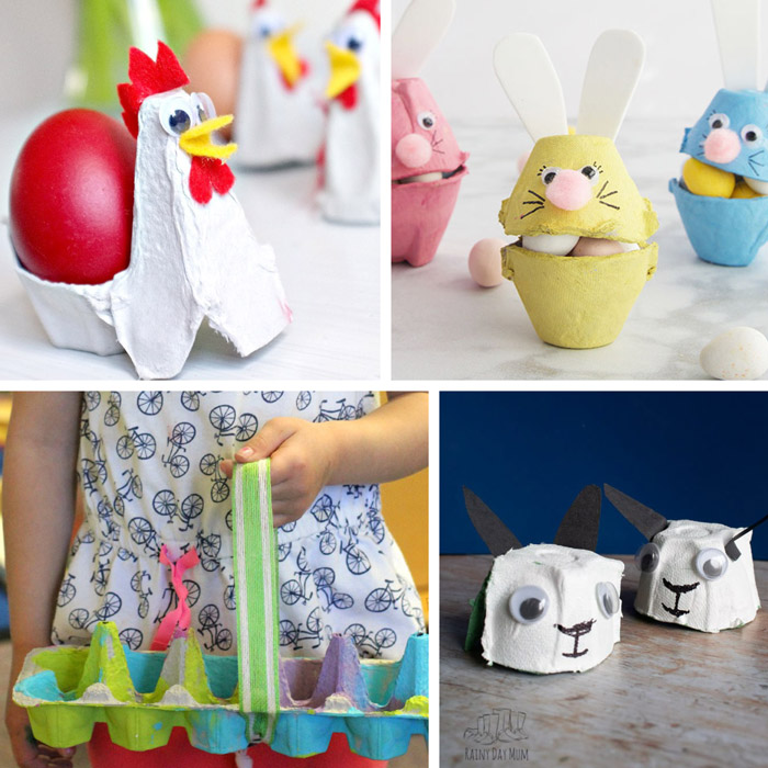 Egg carton Easter crafts