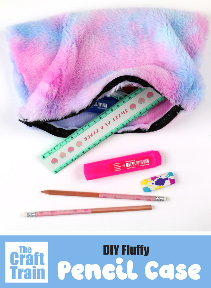 Fluffy DIY pencil case craft for kids