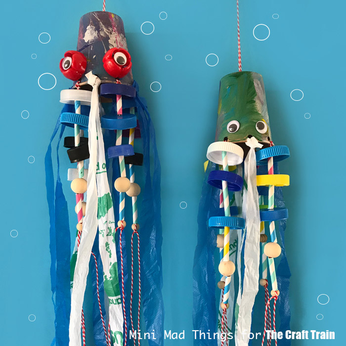 Recycled plastic squid craft