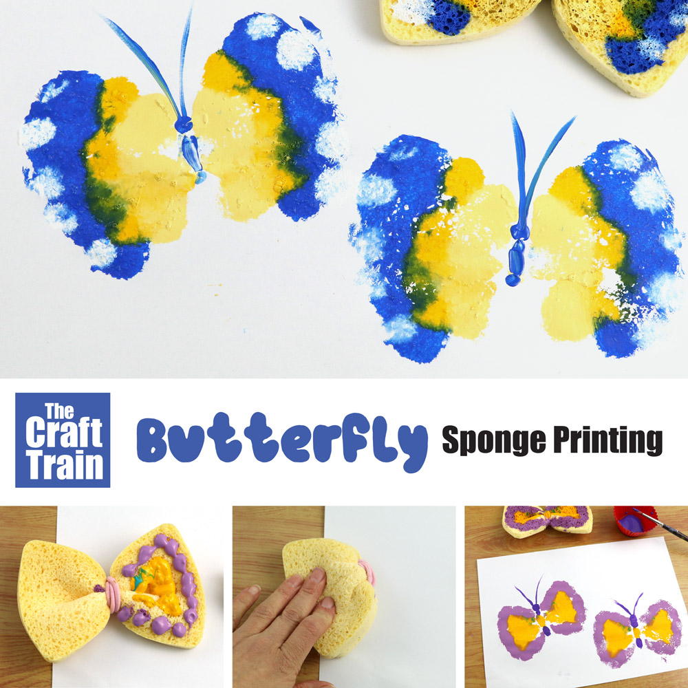putterfly printing Spring art idea for kids