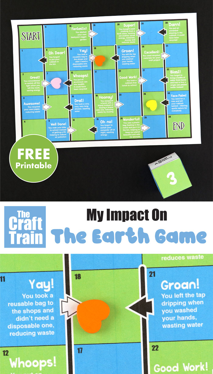Earth Day printable game for kids – this is a fun idea for Earth Day to help kids learn about environmental awareness and think green #earthday #kidsactivities