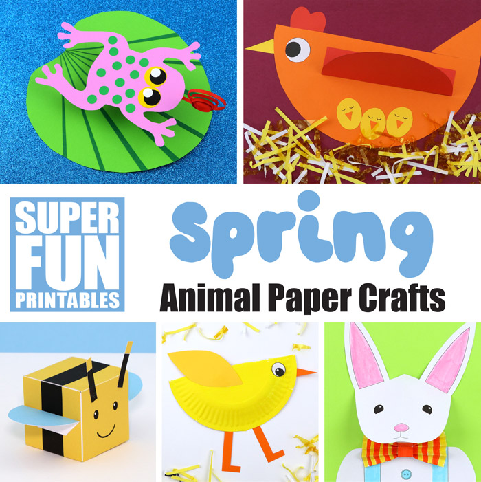 Spring animal paper crafts for kids