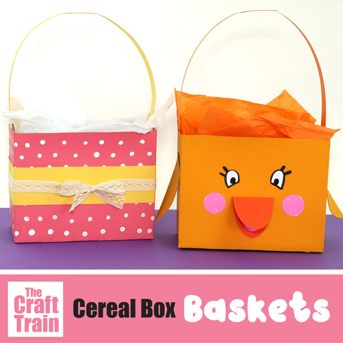 Recycled cereal box easter basket craft