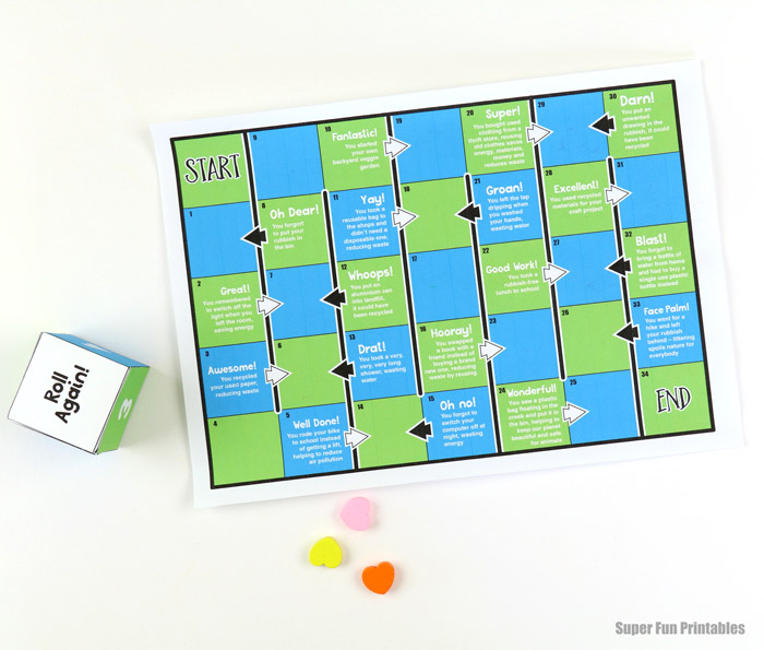 My impact on the Earth game for kids – free printable Earth Day activity