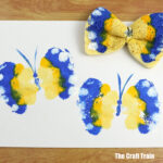 Butterfly printing Spring art idea for kids