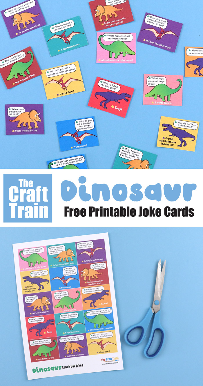 Dinosaur joke cards for kids
