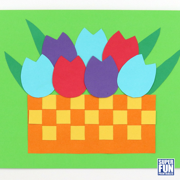 Paper tulip craft for kids
