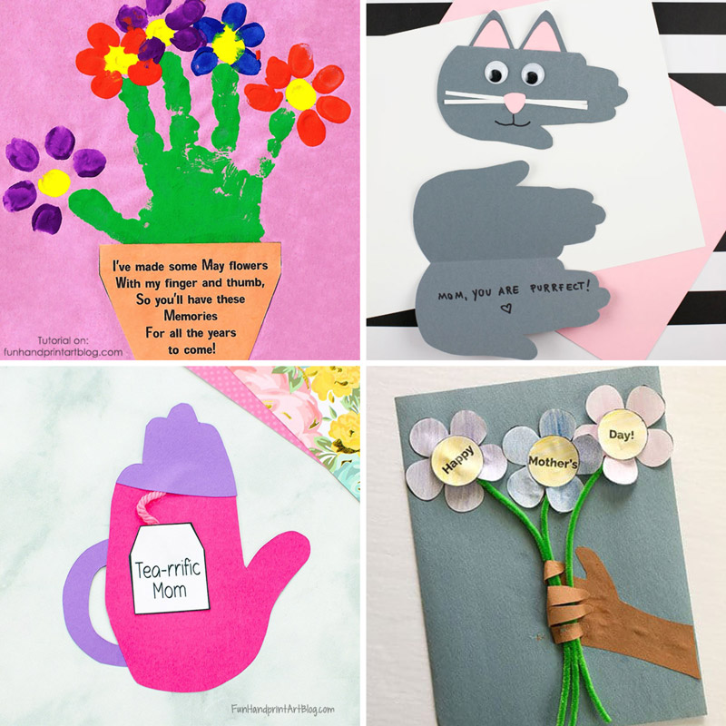 handprint mothers day cards kids can make