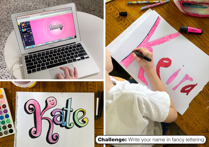 write your name in fancy lettering challenge