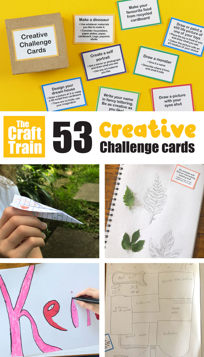 Fun creative challenge cards for kids