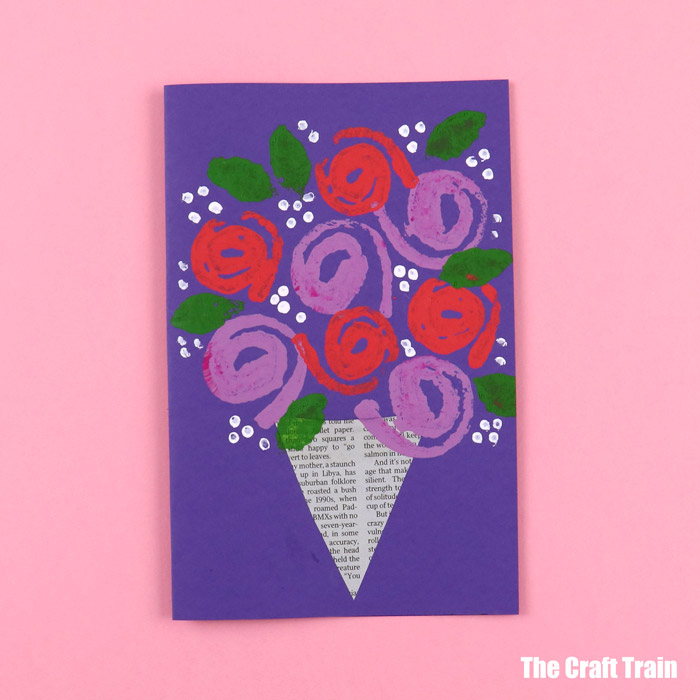 bunch of roses card to make for someone you love. This is a fun Valentines day card idea or also great for mothers day