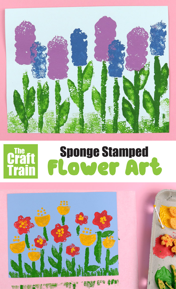 sponge flower printing idea for Spring or Summer