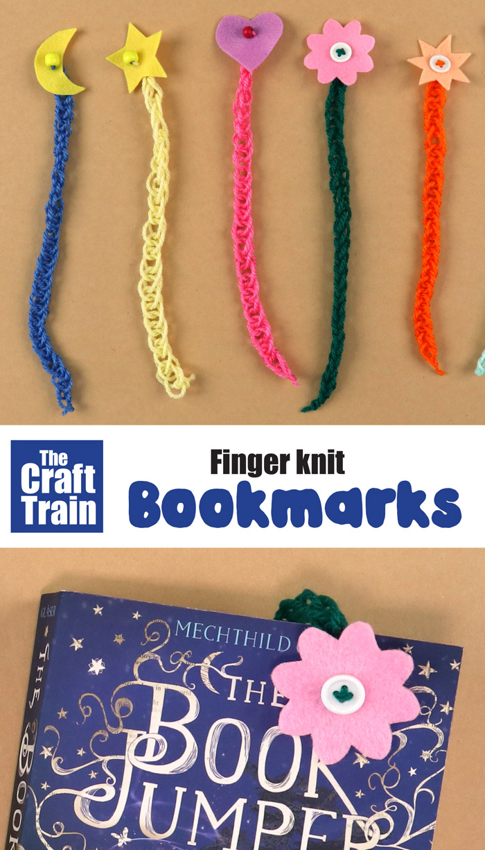 finger knit bookmark craft