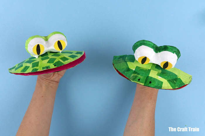How to make a frog puppet from a paper plate