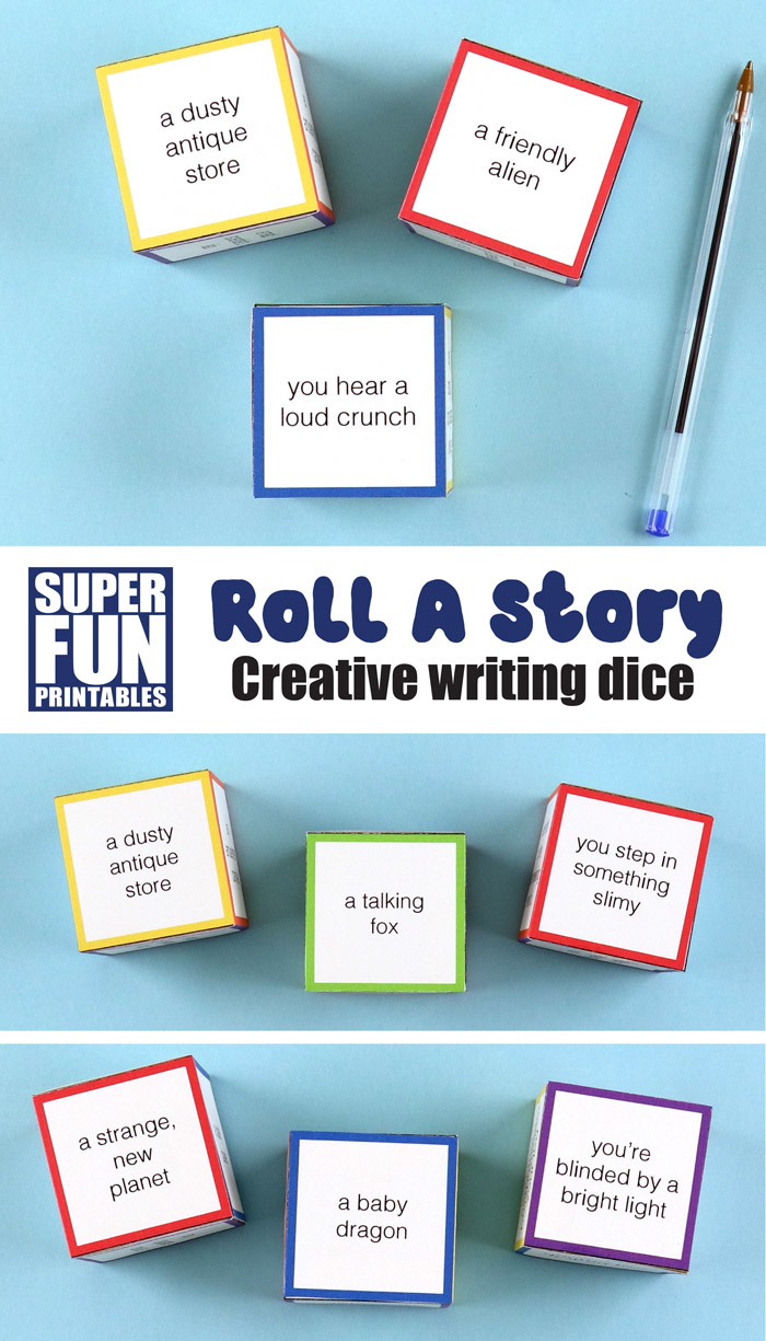 Roll a story creative writing dice printable for kids