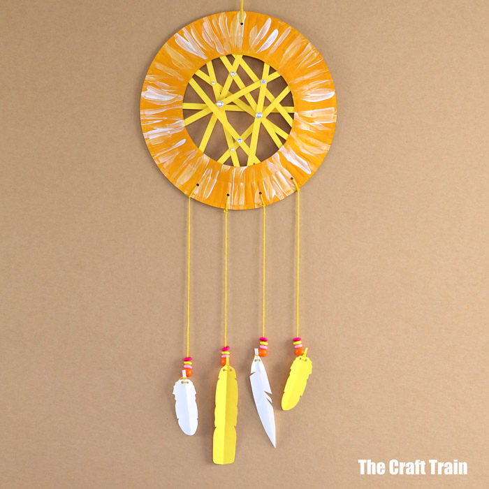 paper plate dream catcher craft for kids