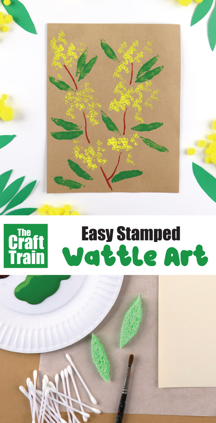 easy wattle art project for kids – make some stamped wattle
