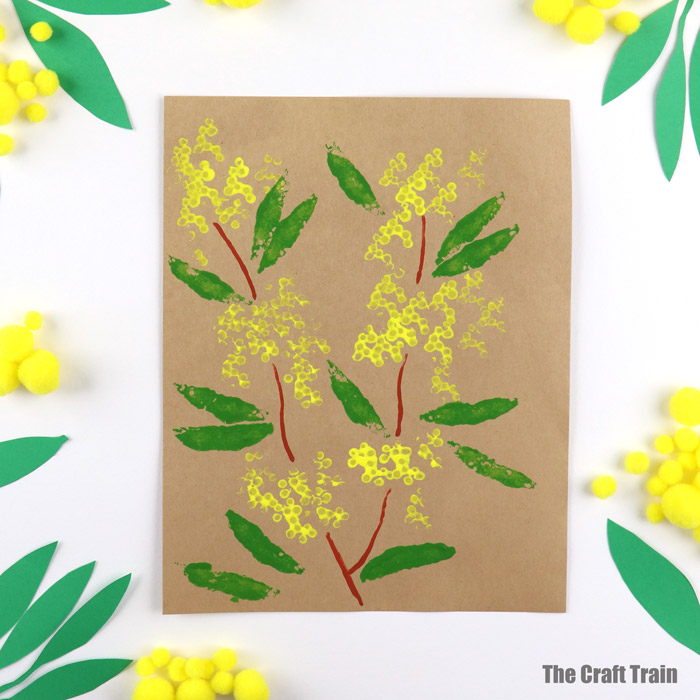stamped wattle art project for kids