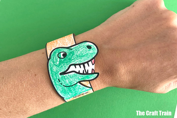 printable dinosaur arm band craft for kids