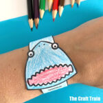 shark paper bracelet craft for kids