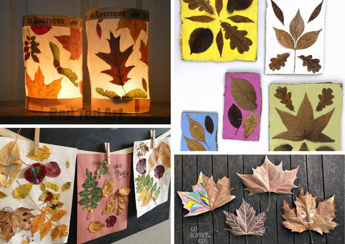 Leaf art ideas using real leaves