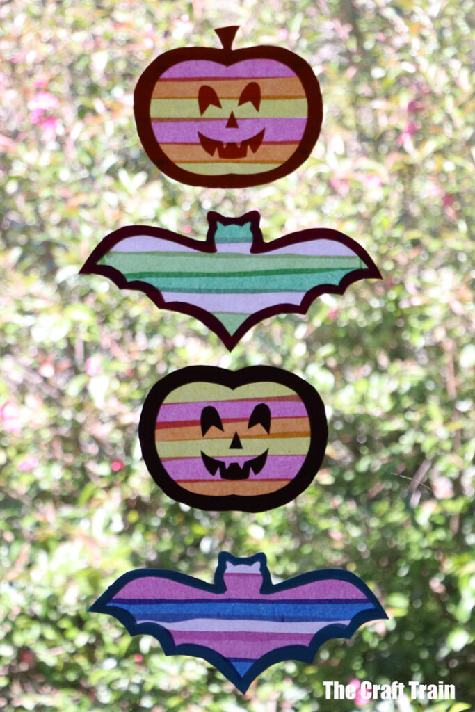 halloween tissue paper suncatchers - The Craft Train