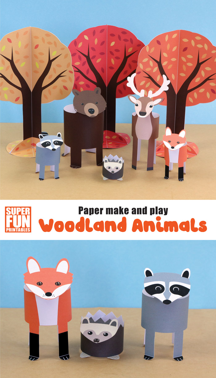 woodland animal paper craft set – make a set of paper woodland animal toys