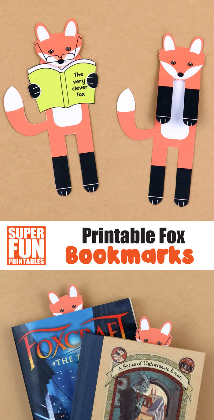 printable fox bookmarks for kids – 2 designs to print and create using our free printable template