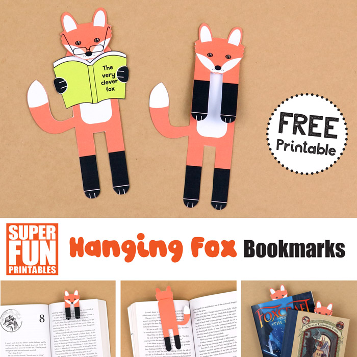 printable fox bookmark – 2 designs to choose from
