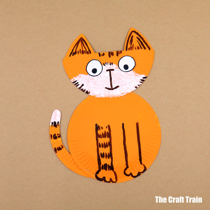 Sassafras paper plate cat craft