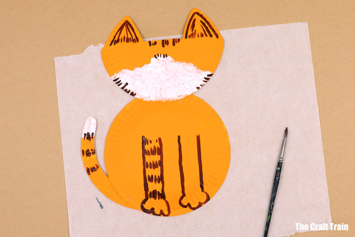 paper plate cat craft process