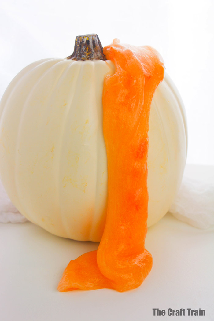 slime dripping down the side of a pumpkin
